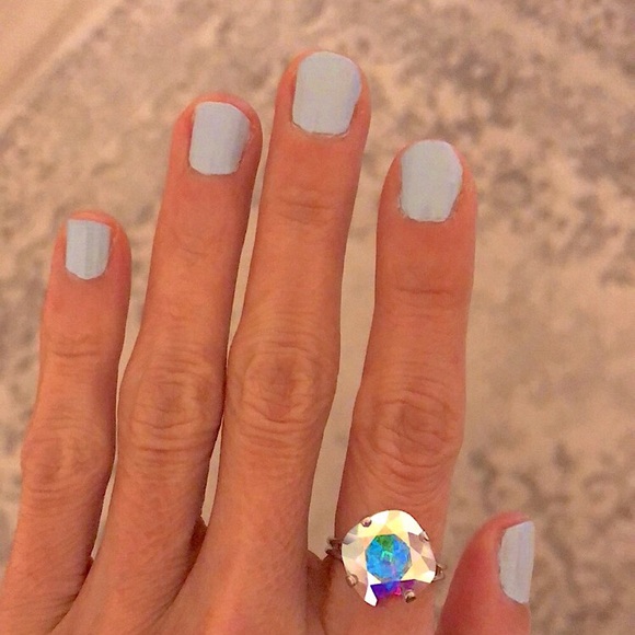 Aurora Borealis Cushion Cut Crystal Ring - Picture 10 of 16